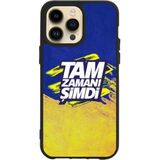 BG AKSESUAR Apple iPhone 15 Pro Max ile Uyumlu Baskılı Glass Korumalı Silikon Kılıf, Fenerbahçe13, Siyah