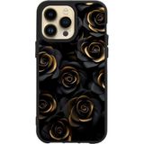 BG AKSESUAR Apple iPhone 15 Pro Max ile Uyumlu Baskılı Korumalı Silikon Kılıf, Siyah, Çiçek Deseni