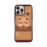 BG AKSESUAR Apple iPhone 15 Pro Max ile Uyumlu Oyuncak Ayıcık Tasarımlı, Mat Siyah, Yumuşak Silikon, Şok Emici Koruyucu Kılıf