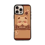 BG AKSESUAR Apple iPhone 15 Pro Max ile Uyumlu Oyuncak Ayıcık Tasarımlı, Mat Siyah, Yumuşak Silikon, Şok Emici Koruyucu Kılıf