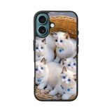 BG AKSESUAR Apple iPhone 16 ile Uyumlu Kedi Figürü Temalı Silikon Kılıf, Mat Siyah, Koruyucu, Şok Emici