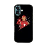 BG AKSESUAR Apple iPhone 16 ile Uyumlu Silikon Kılıf, Iron Man Baskılı, Siyah