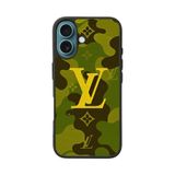 BG AKSESUAR Apple iPhone 16 Plus ile Uyumlu Baskılı Silikon Kılıf, Louis Vuitton Desen, Sarı-Siyah