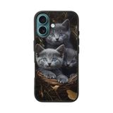BG AKSESUAR Apple iPhone 16 Plus Uyumlu Kedi Figürü Temalı Mat Siyah Silikon Kılıf, Yumuşak, Koruyucu, Şok Emici