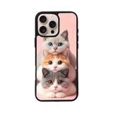 BG AKSESUAR Apple iPhone 16 Pro ile Uyumlu Kedi Figürü Baskılı, Mat Siyah, Yumuşak Silikon, Şok Emici Kapak Kılıf
