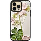 BG AKSESUAR Apple iPhone 16 Pro ile Uyumlu Siyah Silikon Kılıf, Çiçek Desen, Çiziklere ve Darbelere Karşı Koruma