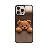 BG AKSESUAR Apple iPhone 16 Pro Max Uyumlu Baskılı, Mat Siyah, Yumuşak Silikon, Şok Emici, Oyuncak Ayıcık Tasarımı Kapak Kılıf