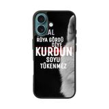 BG AKSESUAR Apple iPhone 16 Uyumlu Göktürkçe Türk Yazılı Mat Siyah Silikon Kılıf, Koruyucu, Şok Emici