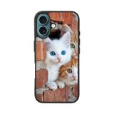BG AKSESUAR Apple iPhone 16 Uyumlu Kedi Figürü Temalı Mat Siyah Silikon Kılıf, Koruyucu, Şok Emici