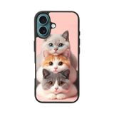 BG AKSESUAR Apple iPhone 16 Uyumlu Kedi Figürü Temalı Mat Siyah Silikon Kılıf, Yumuşak, Koruyucu, Şok Emici