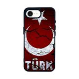 BG AKSESUAR Apple iPhone 16e ile Uyumlu Göktürkçe Türk Yazılı Baskılı, Mat Siyah, Yumuşak Silikon, Koruyucu, Şok Emici Kapak Kılıf