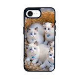 BG AKSESUAR Apple iPhone 16e ile Uyumlu Kedi Figürü Baskılı, Mat Siyah, Yumuşak Silikon, Koruyucu, Şok Emici Kapak Kılıf