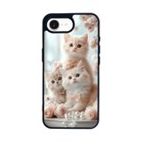 BG AKSESUAR Apple iPhone 16e ile Uyumlu Kedi Figürü Baskılı, Mat Siyah, Yumuşak Silikon, Şok Emici Koruyucu Kılıf