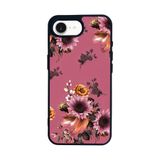 BG AKSESUAR Apple iPhone 16E ile Uyumlu Silikon Kılıf, Çiçek Deseni, Siyah