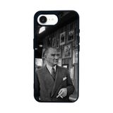 BG AKSESUAR Apple iPhone 16E ile Uyumlu Siyah Silikon Kılıf, Mustafa Kemal Atatürk Baskılı, Çiziklere ve Darbelere Karşı Koruma