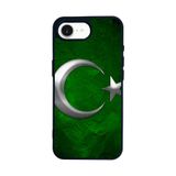 BG AKSESUAR Apple iPhone 16E ile Uyumlu Türk Bayrağı Baskılı Siyah Silikon Kılıf
