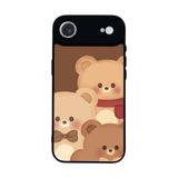 BG AKSESUAR Apple iPhone 17 Air Uyumlu Baskılı, Mat Siyah, Yumuşak Silikon, Koruyucu, Şok Emici Kapak, Oyuncak Ayıcık Tasarımı
