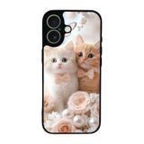 BG AKSESUAR Apple iPhone 17 ile Uyumlu Kedi Figürü Baskılı, Mat Siyah, Yumuşak Silikon, Koruyucu, Şok Emici Kapak Kılıf