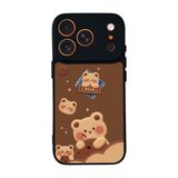 BG AKSESUAR Apple iPhone 17 Pro ile Uyumlu Baskılı, Mat Siyah, Yumuşak Silikon, Şok Emici, Oyuncak Ayıcık Tasarımlı Kapak Kılıf