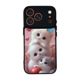 BG AKSESUAR Apple iPhone 17 Pro ile Uyumlu Kedi Figürü Baskılı, Mat Siyah, Yumuşak Silikon, Şok Emici Koruyucu Kılıf