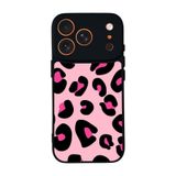 BG AKSESUAR Apple iPhone 17 Pro ile Uyumlu Pastel Leopar Desenli Siyah Silikon Kılıf, Şok Emici Koruyucu Kapak