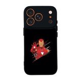 BG AKSESUAR Apple iPhone 17 Pro ile Uyumlu Siyah Kılıf, Iron Man Baskılı, Yumuşak Silikon, Şok Emici
