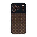 BG AKSESUAR Apple iPhone 17 Pro ile Uyumlu Siyah Kılıf, LouisVuitton Deseni, Yumuşak Silikon, Koruyucu, Şok Emici