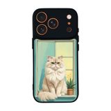 BG AKSESUAR Apple iPhone 17 Pro ile Uyumlu Siyah Kılıf, Yumuşak Silikon, Koruyucu, Şok Emici, Kedi Tasarımlı