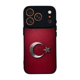 BG AKSESUAR Apple iPhone 17 Pro ile Uyumlu Türk Bayrağı Baskılı Siyah Kılıf, Yumuşak Silikon, Koruyucu, Şok Emici