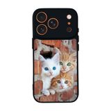 BG AKSESUAR Apple iPhone 17 Pro Max ile Uyumlu Kedi Figürü Baskılı, Mat Siyah, Yumuşak Silikon, Şok Emici Koruyucu Kılıf