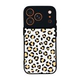 BG AKSESUAR Apple iPhone 17 Pro Max ile Uyumlu Leopar Desenli Siyah Silikon Kılıf, Şok Emici Koruyucu Kapak