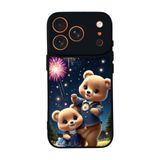BG AKSESUAR Apple iPhone 17 Pro Max ile Uyumlu Oyuncak Ayıcık Baskılı, Mat Siyah, Yumuşak Silikon, Şok Emici Koruyucu Kılıf