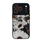 BG AKSESUAR Apple iPhone 17 Pro Max ile Uyumlu Siyah Kılıf, Çiçek Deseni, Yumuşak Silikon, Şok Emici