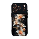 BG AKSESUAR Apple iPhone 17 Pro Max ile Uyumlu Siyah Kılıf, Yumuşak Silikon, Çiçek Desen, Koruyucu, Şok Emici