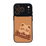 BG AKSESUAR Apple iPhone 17 Pro Max Uyumlu Baskılı, Mat Siyah, Yumuşak Silikon, Koruyucu, Şok Emici Kapak, Kılıf, Oyuncak Ayıcık Tasarımı