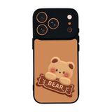 BG AKSESUAR Apple iPhone 17 Pro Uyumlu Baskılı, Mat Siyah, Yumuşak Silikon, Koruyucu, Şok Emici Kapak, Oyuncak Ayıcık Tasarımı