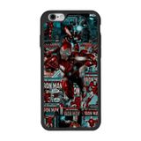 BG AKSESUAR Apple iPhone 6 Plus ile Uyumlu Silikon Kılıf, Iron Man Marvel Baskılı, Siyah