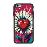 BG AKSESUAR Apple iPhone 6 Plus ile Uyumlu Siyah Silikon Kılıf, Çiçek Deseni, Çiziklere ve Darbelere Karşı Koruma