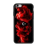 BG AKSESUAR Apple iPhone 6 Plus ile Uyumlu Türk Bayrağı Baskılı Siyah Silikon Kılıf, Çiziklere ve Darbelere Karşı Koruma