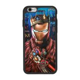 BG AKSESUAR Apple iPhone 6s Plus ile Uyumlu Iron Man Temalı Siyah Silikon Kılıf, Çiziklere ve Darbelere Karşı Koruma