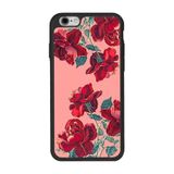 BG AKSESUAR Apple iPhone 6s Plus ile Uyumlu Silikon Kılıf, Çiçek Deseni, Siyah