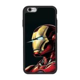 BG AKSESUAR Apple iPhone 6s Plus ile Uyumlu Silikon Kılıf, Iron Man Baskılı, Siyah