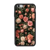 BG AKSESUAR Apple iPhone 6s Plus ile Uyumlu Siyah Silikon Kılıf, Çiçek Deseni, Çiziklere ve Darbelere Karşı Koruma