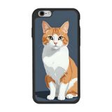 BG AKSESUAR Apple iPhone 6s Plus ile Uyumlu Siyah Silikon Kılıf, Kedi Baskılı, Çiziklere ve Darbelere Karşı Koruma