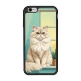 BG AKSESUAR Apple iPhone 6s Plus ile Uyumlu Siyah Silikon Kılıf, Kedi Tasarımı, Çiziklere ve Darbelere Karşı Koruma