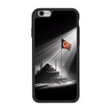 BG AKSESUAR Apple iPhone 6s Plus ile Uyumlu Siyah Silikon Kılıf, Türk Bayrağı Tasarımı, Çiziklere ve Darbelere Karşı Koruma