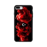BG AKSESUAR Apple iPhone 7 Plus Uyumlu Mat Siyah Kılıf, Yumuşak Silikon, Türk Bayrağı Baskılı, Koruyucu, Şok Emici