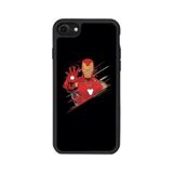 BG AKSESUAR Apple iPhone 7 Uyumlu Kılıf, Mat Siyah, Yumuşak Silikon, Koruyucu, Şok Emici, Iron Man Baskılı