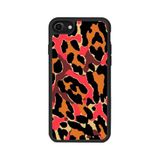 BG AKSESUAR Apple iPhone 7 Uyumlu Pastel Leopar Desenli Mat Siyah Silikon Kılıf, Şok Emici Koruyucu Kapak