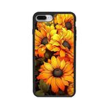 BG AKSESUAR Apple iPhone 8 Plus Uyumlu Kılıf, Mat Siyah, Çiçek Deseni, Yumuşak Silikon, Koruyucu